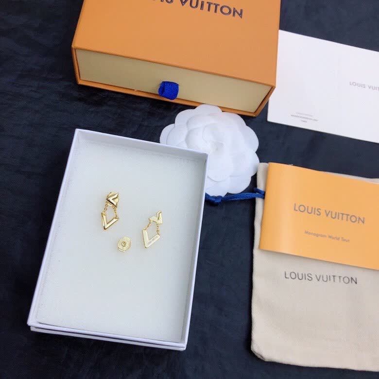 Louis Vuitton Gold Tone Earrings